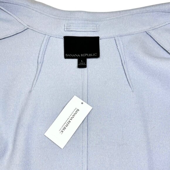 NWT Banana Republic Car Coat Sz.L Light Blue Unlined Italian Wool Minimalist - Picture 7 of 12